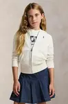Dětská mikina Polo Ralph Lauren bílá barva, s kapucí, hladká, 313833560048