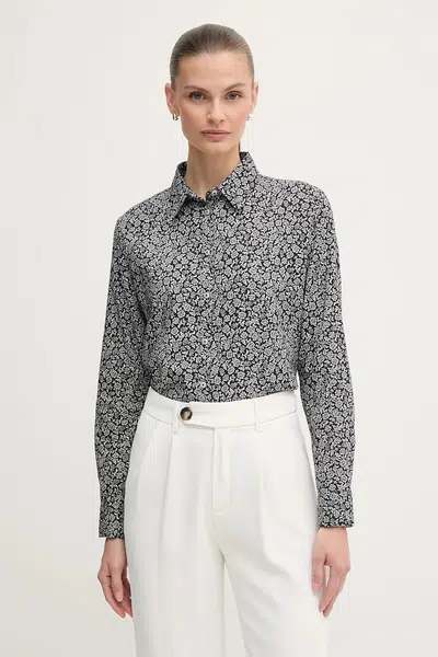 Košile United Colors of Benetton dámská, bílá barva, regular, s klasickým límcem, 5Q6SDQ0AY