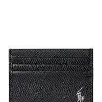Kožené pouzdro na karty Polo Ralph Lauren pánské, černá barva, 405931677