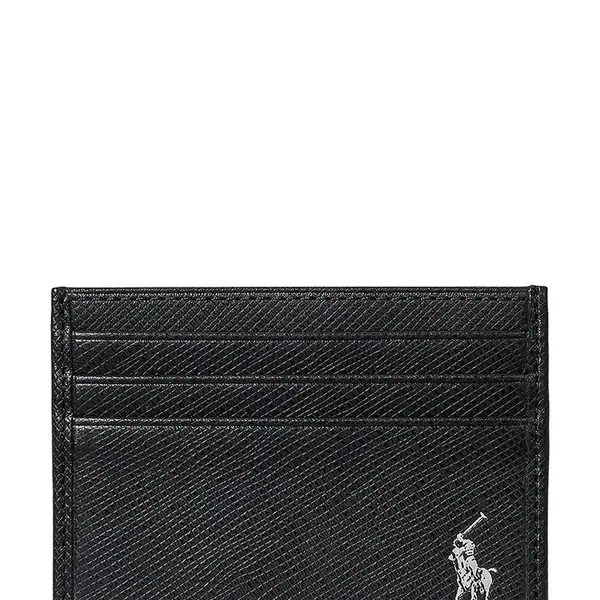 Kožené pouzdro na karty Polo Ralph Lauren pánské, černá barva, 405931677