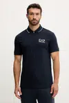 Polo tričko EA7 Emporio Armani pánské, tmavomodrá barva, s potiskem, AF13739.7M000669