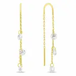 Brilio Silver Pozlacené řetízkové náušnice se zirkony EA895Y