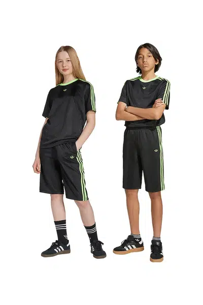 Dětské kraťasy adidas Originals černá barva, s aplikací, nastavitelný pas, JV7791