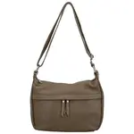 Dámská kožená crossbody kabelka taupe - Delami Vera Pelle Meyrra