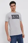 Bavlněné tričko Armani Exchange šedá barva, s potiskem, 8NZTCK Z8H4Z