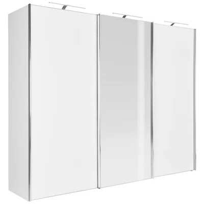 Moderano ŠATNÍ SKŘÍŇ SE ZRCADLEM, bílá, 250/222/68 cm