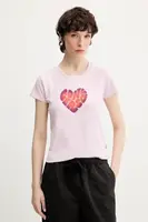 Tričko Converse dámské, růžová barva, 10028331-A01