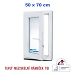 Plastové okno | 50x70 cm (500x700 mm) | bílé | otevíravé i sklopné | levé