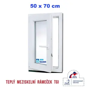 Plastové okno | 50x70 cm (500x700 mm) | bílé | otevíravé i sklopné | levé