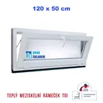 Plastové okno | 120 x 50 cm (1200 x 500 mm) | bílé | sklopné