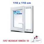 Plastové okno | 110 x 110 cm (1100 x 1100 mm) | Bílé / Antracit |otevíravé i sklopné | levé