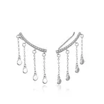MOISS Módní podélné náušnice s řetízky E0003081