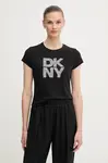 Tričko Dkny dámské, černá barva, DJ5T1512