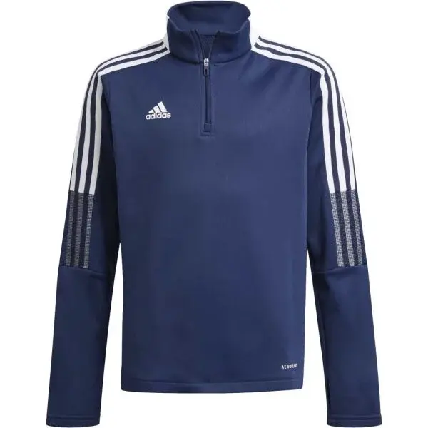 adidas TIRO21 WRM TOPY Juniorská futbalová mikina, tmavo modrá, veľkosť