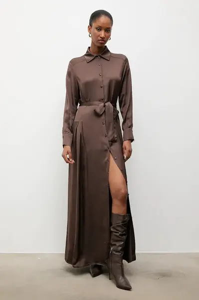 Šaty Answear.LAB hnědá barva, maxi