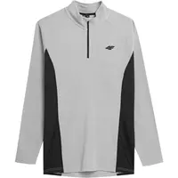 4F FLEECE 1/2 ZIP Pánska flísová mikina, sivá, veľkosť