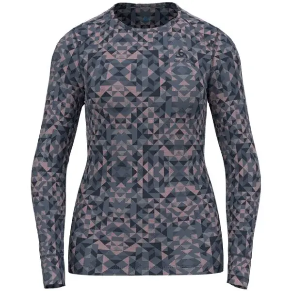 Odlo W BL TOP ACTIVEWARM ECO GRAPHIC Dámske funkčné tričko, tmavo sivá, veľkosť