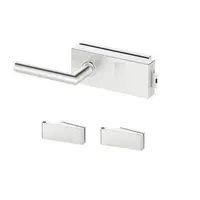 Klika + panty na sklenene dvere Naturel bez spodních rozet nerez BUDSETHBEZP