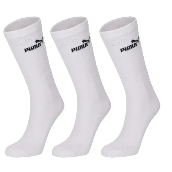 Puma ELEMENTS UNISEX CREW SOCK 3P Sada ponožiek, biela, veľkosť 43-46