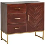 MID.YOU KOMODA, mangové dřevo, barvy zlata, barvy vlašských ořechů, 85/80/40 cm