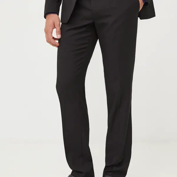 Kalhoty Sisley pánské, černá barva, jednoduché