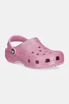 Dětské pantofle Crocs CLASSIC GLITTER CLOG růžová barva, 206993