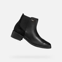 Black Women's Ankle Boots Geox Camexia NP ABX - Ladies
