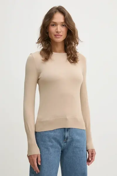 Svetr United Colors of Benetton dámský, béžová barva, lehký, 104HD10CB