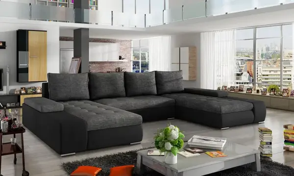 Rozkládací sedací souprava do u marino - šedá, bílá - berlin 01, soft