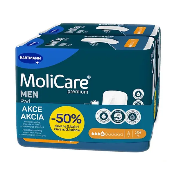 MOLICARE Men inkontinenční vložky 4 kapky DUOPACK 2 x 14 kusů