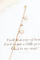 Glam Chic Náramek na řetízku s květy zlato-bilé