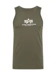 ALPHA INDUSTRIES Tričko  olivová / biela