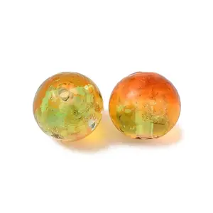 Handmade Gold Sand Lampwork Beads