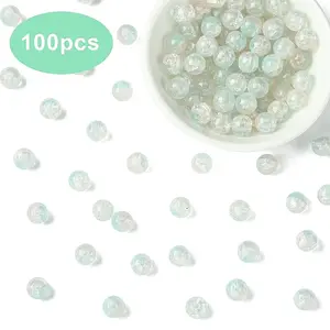 100Pcs Transparent Crackle Glass Bead Strands