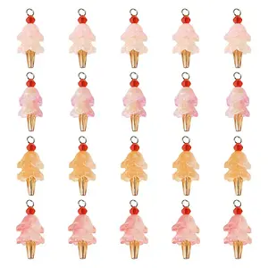 20Pcs 4 Styles Glass Ice Cream Pendants