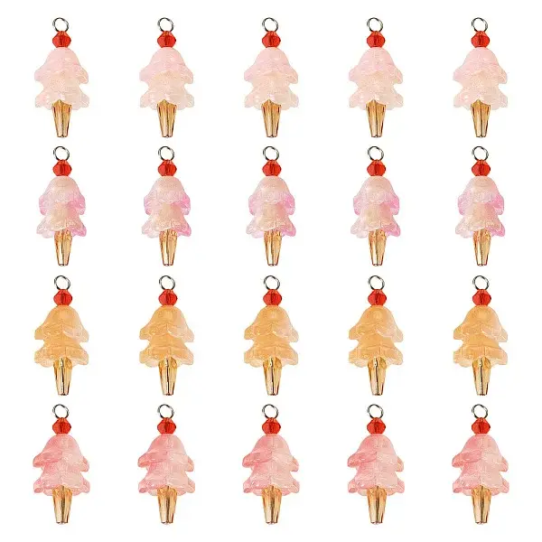 20Pcs 4 Styles Glass Ice Cream Pendants