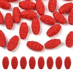 30Pcs Carved Cinnabar Beads