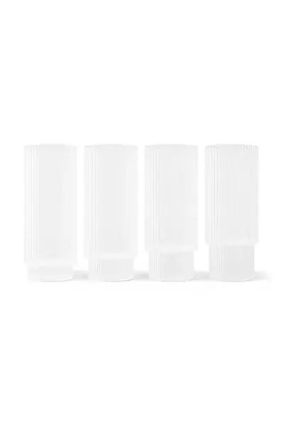 Sada sklenic na nápoje ferm LIVING Ripple Long Drink Glasses 300 ml 4-pack