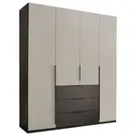 MID.YOU ŠATNÍ SKŘÍŇ S OTOČNÝMI DVEŘMI, barvy grafitu, světle šedá, 200,5/225,5/60 cm