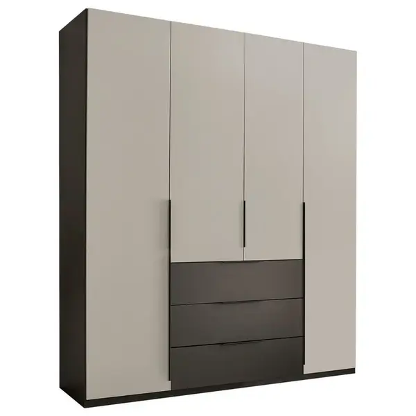 MID.YOU ŠATNÍ SKŘÍŇ S OTOČNÝMI DVEŘMI, barvy grafitu, světle šedá, 200,5/225,5/60 cm