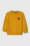 Dětská mikina United Colors of Benetton žlutá barva, s potiskem