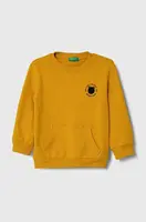 Dětská mikina United Colors of Benetton žlutá barva, s potiskem