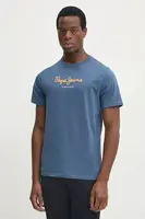 Bavlněné tričko Pepe Jeans Eggo modrá barva, s potiskem, PM508208