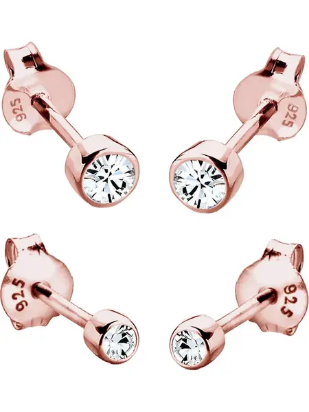 ELLI Náušnice 'Kristall'  ružové zlato