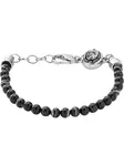 DIESEL Náramok 'Beaded Studs'  čierna / strieborná
