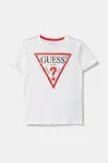 Dětské bavlněné tričko Guess bílá barva, s potiskem, N73I55 K8HM0