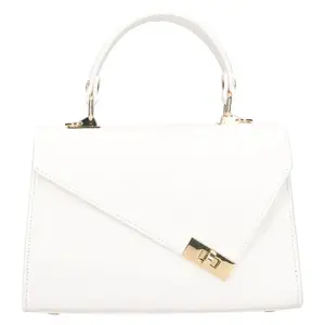 Menší dámská kožená kabelka Italia Pia - bílá
