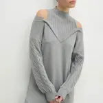 Svetr Answear.LAB dámský, šedá barva, s pologolfem