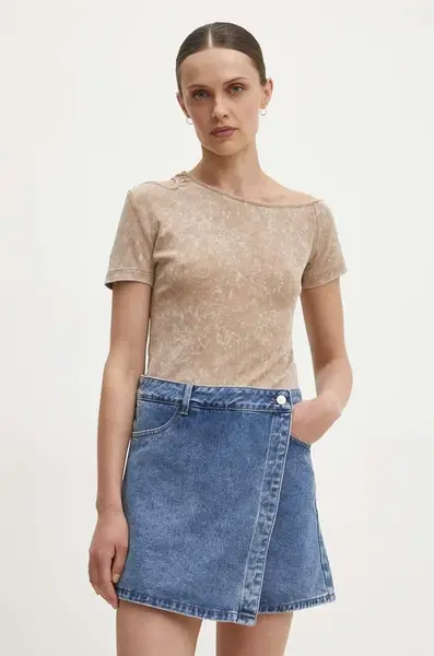 Tričko Answear.LAB hnědá barva