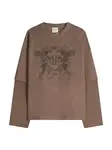Bershka Mikina  čokoládová / tmavohnedá